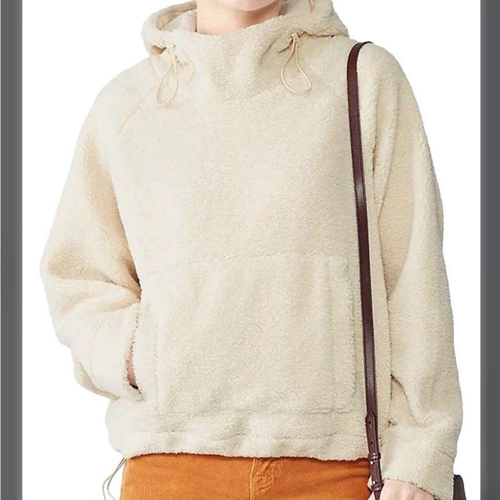 Vince faux shearling hooded sweatshirt